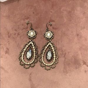 Pearl + Crystal Floral earrings